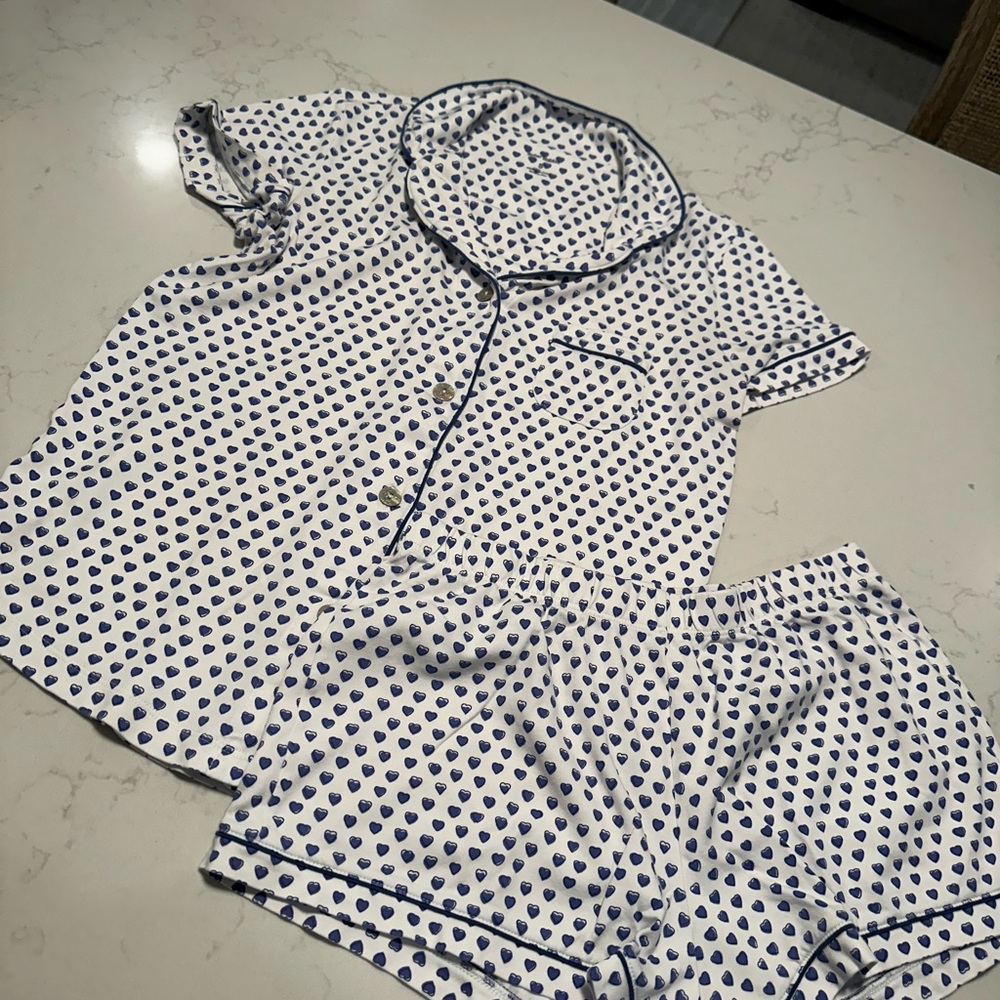 Roller Rabbit Blue Heart Kids Pajama Set